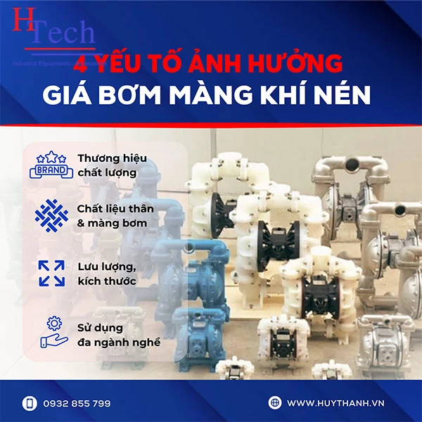 Báo Giá Bơm Màng Khí Nén Mới Nhất 2025 3 yếu tố ảnh hưởng đến Giá Bơm Màng Khí Nén