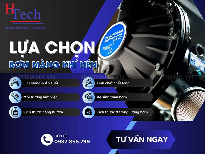 Ưu điểm Bơm Màng Khí Nén Verderair