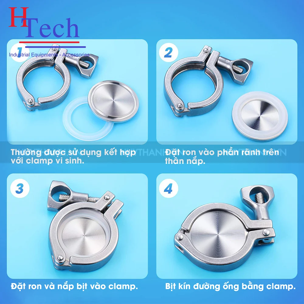 Nắp Bịt Clamp Vi Sinh Inox 304/316L 3 Nắp bị clamp vi sinh inox 304/316L
