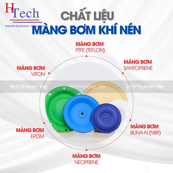 chất liệu cấu tạo Phụ tùng bơm màng khí nén