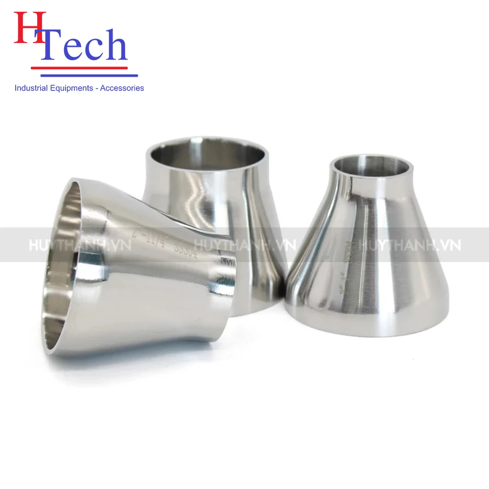 Bầu Giảm Đồng Tâm Hàn Vi Sinh Chuẩn SMS Inox 304/316L 3 Bầu giảm đồng tâm hàn vi sinh inox 304/316L chuẩn SMS