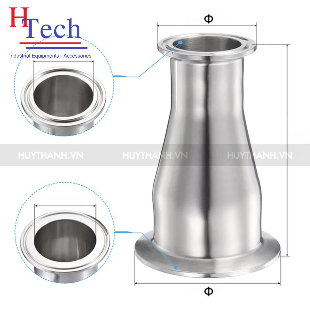 Bầu Giảm Vi Sinh 2 Đầu Clamp Inox 304/316L 4 Bầu giảm vi sinh 2 đầu clamp inox 316L