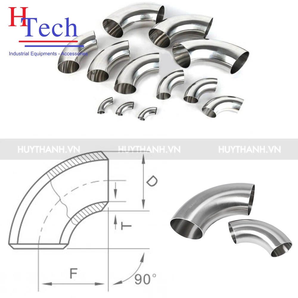 Co 90 Độ Hàn Vi Sinh Chuẩn SMS Inox 304/316L 2 Co 90 độ hàn vi sinh inox 304/316L chuẩn SMS