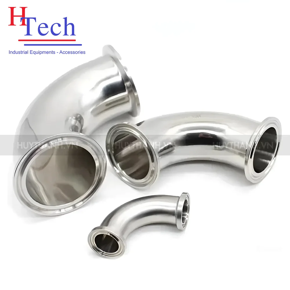 Co 90 Độ Vi Sinh 2 Đầu Clamp Inox 304/316L Chuẩn SMS/DIN 1 Co 90 độ vi sinh 2 đầu clamp inox 304/316L