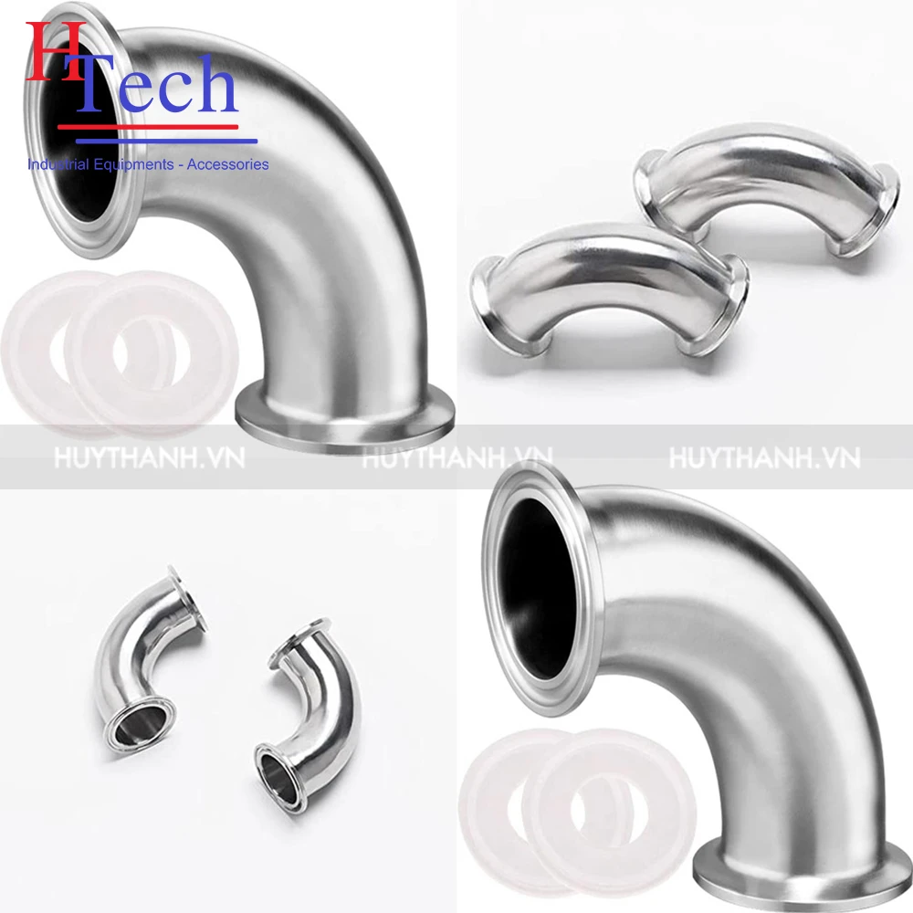 Co 90 Độ Vi Sinh 2 Đầu Clamp Inox 304/316L Chuẩn SMS/DIN 4 Co 90 độ vi sinh 2 đầu clamp inox 304/316L