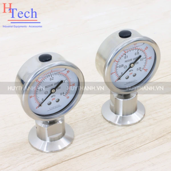 Đồng Hồ Đo Áp Suất 1.6MPA Vi Sinh Dạng Màng Inox 304