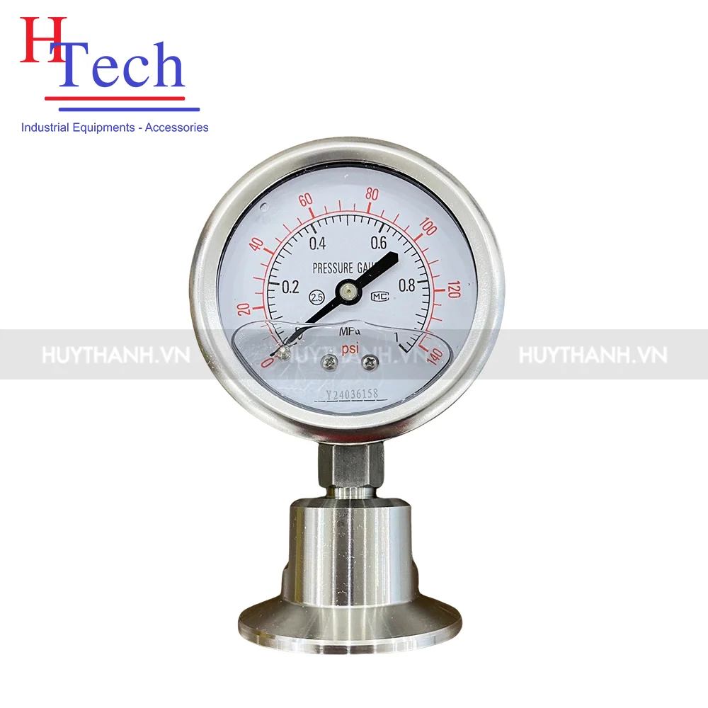 Đồng Hồ Đo Áp Suất Vi Sinh Dạng Màng Inox 304 1 Đồng hồ đo áp suất dạng mạng vi sinh Inox 304