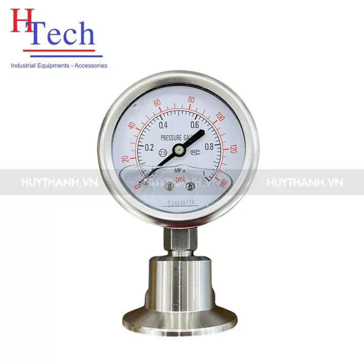Đồng Hồ Đo Áp Suất 1MPA Vi Sinh Dạng Màng Inox 304