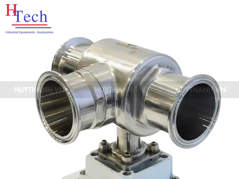 Van bi Vi Sinh 3 Ngã Điều Khiển Điện 24VDC Nối Clamp DN40