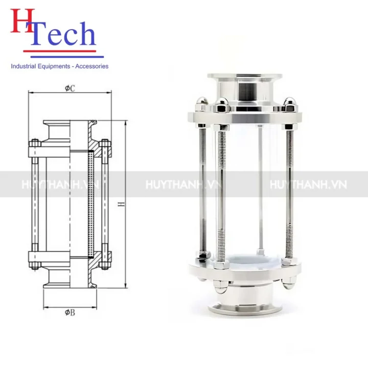 Kính Quan Sát Liệu Vi Sinh 2 Đầu Clamp Inox 316L