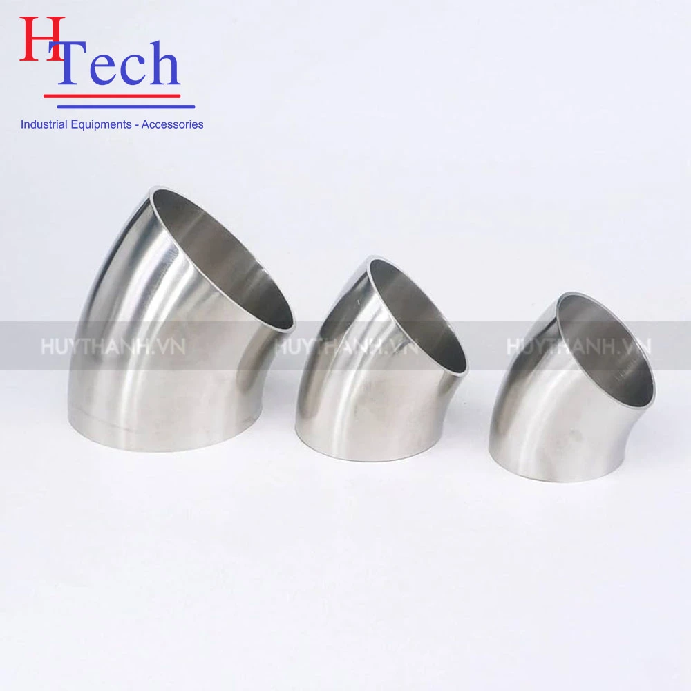 Lơi 45 Độ Hàn Vi Sinh Chuẩn DIN 11850 Inox 304/316L 3 Lơi 45 độ hàn vi sinh inox 316L chuẩn DIN 11850