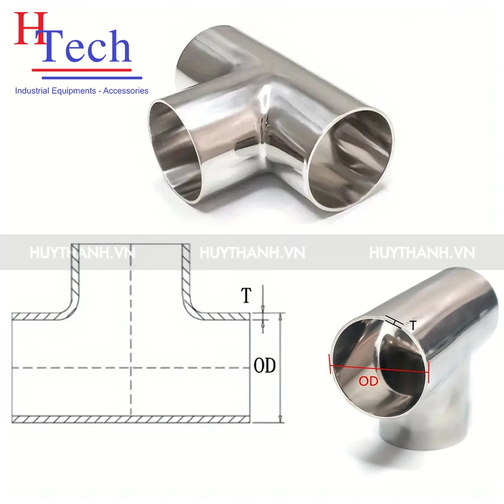 Tê Đều Hàn Vi Sinh Inox 304/ 316L Chuẩn DIN 11850 4 Tê đều hàn vi sinh Inox 304/ 316L chuẩn DIN 11850