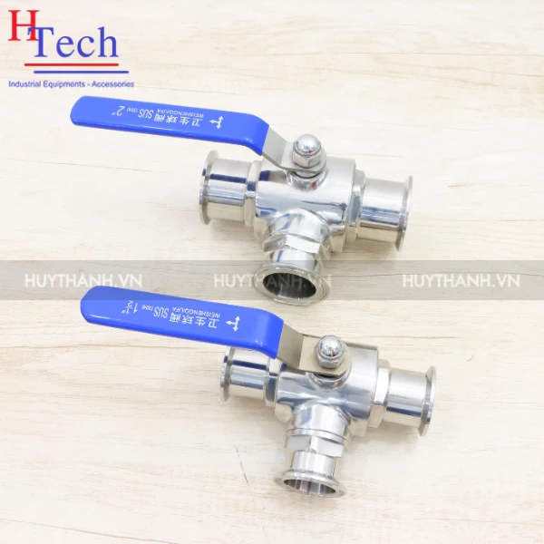 Van Bi Chỉnh Tay 2-3 Ngã Kết Nối Clamp DN15 Chuẩn DIN