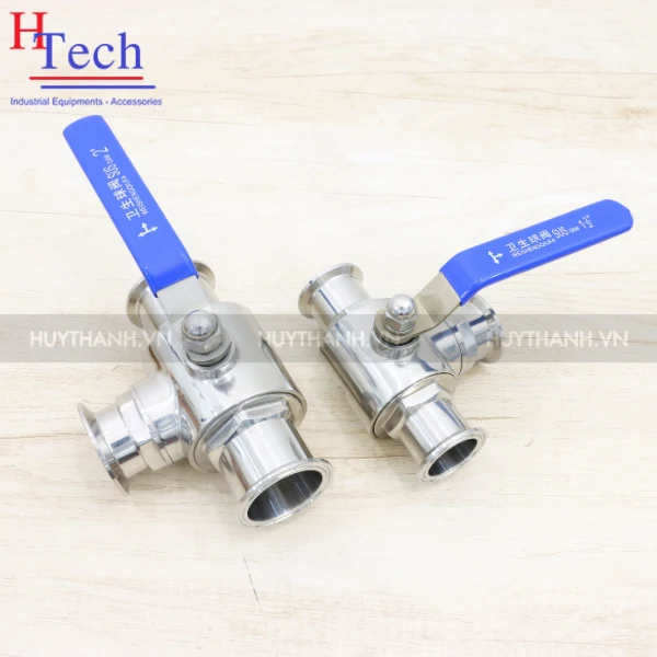 Van Bi Chỉnh Tay 2-3 Ngã Kết Nối Clamp DN15 Chuẩn DIN