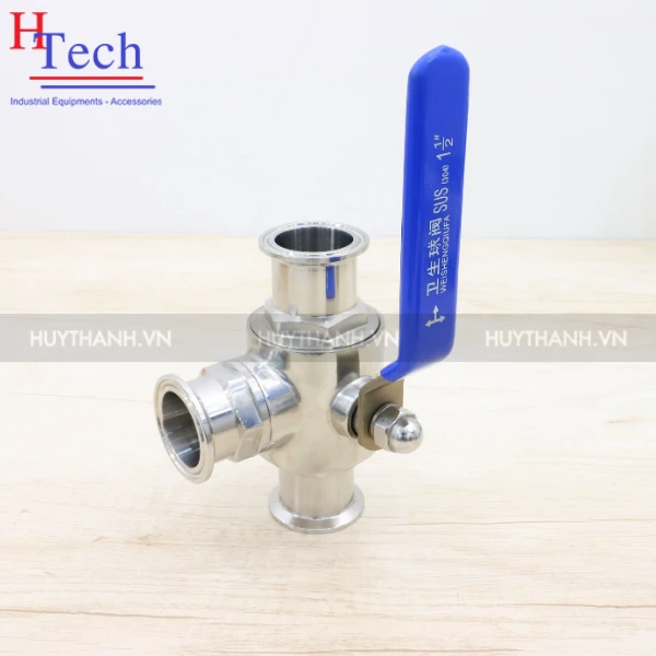 Van Bi Chỉnh Tay 2-3 Ngã Kết Nối Clamp DN15 Chuẩn DIN