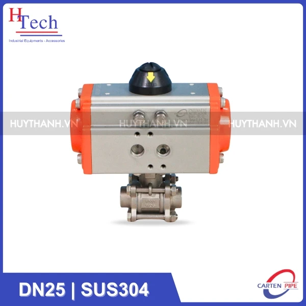 Van Bi Công Nghiệp Nối Hàn DN25 Điều Khiển Khí Nén Inox 304