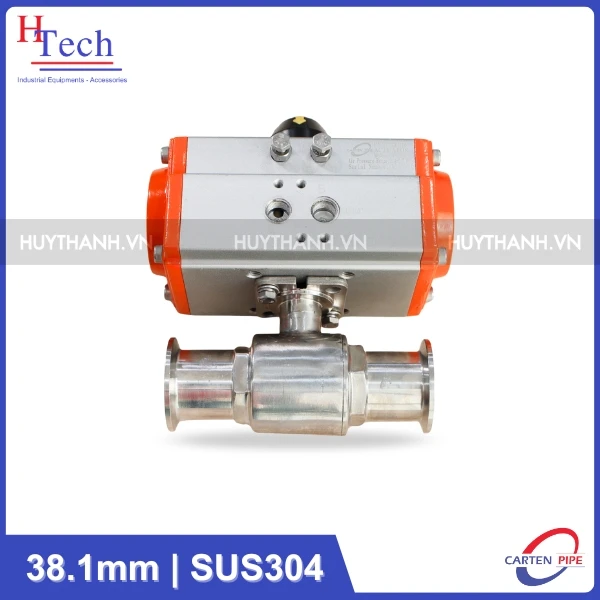 Van Bi Vi Sinh 2 Ngã 38.1mm Điều Khiển Khí Nén Inox 304 Kết Nối Clamp