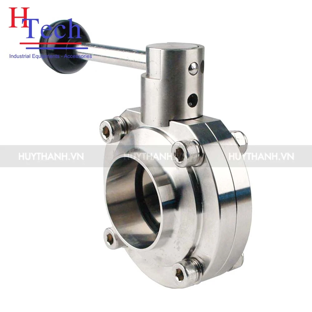 Van Bướm Hàn Tay Rút Vi Sinh Chuẩn SMS Inox 304/316L 1 Van bướm hàn tay rút vi sinh chuẩn SMS inox 304/316L