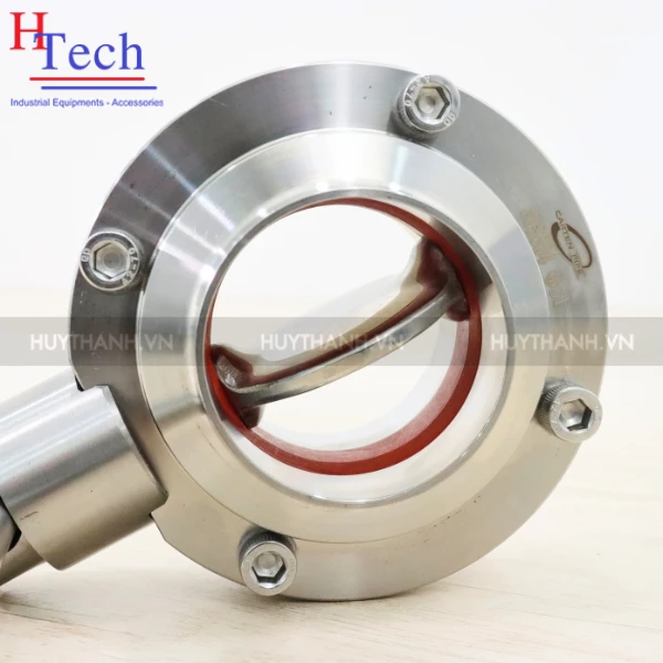 Van Bướm Tay Rút Vi Sinh Hàn DN200 Inox 304/316L Hệ DIN