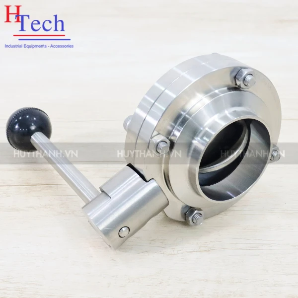 Van Bướm Tay Rút Vi Sinh Hàn DN200 Inox 304/316L Hệ DIN