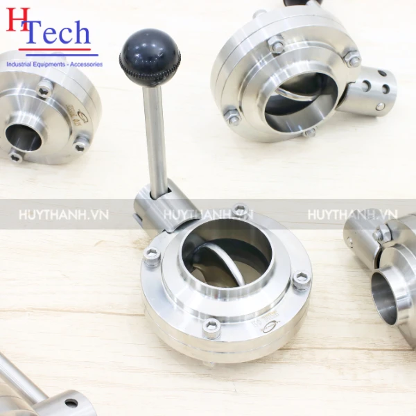 Van Bướm Tay Rút Vi Sinh Hàn DN200 Inox 304/316L Hệ DIN