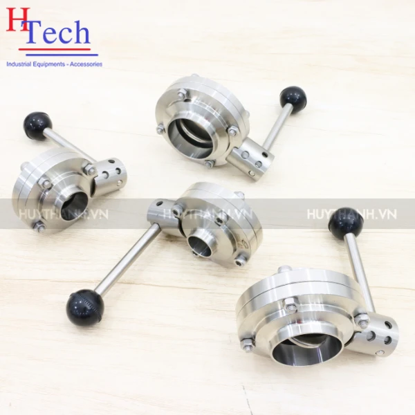 Van Bướm Tay Rút Vi Sinh Hàn DN200 Inox 304/316L Hệ DIN