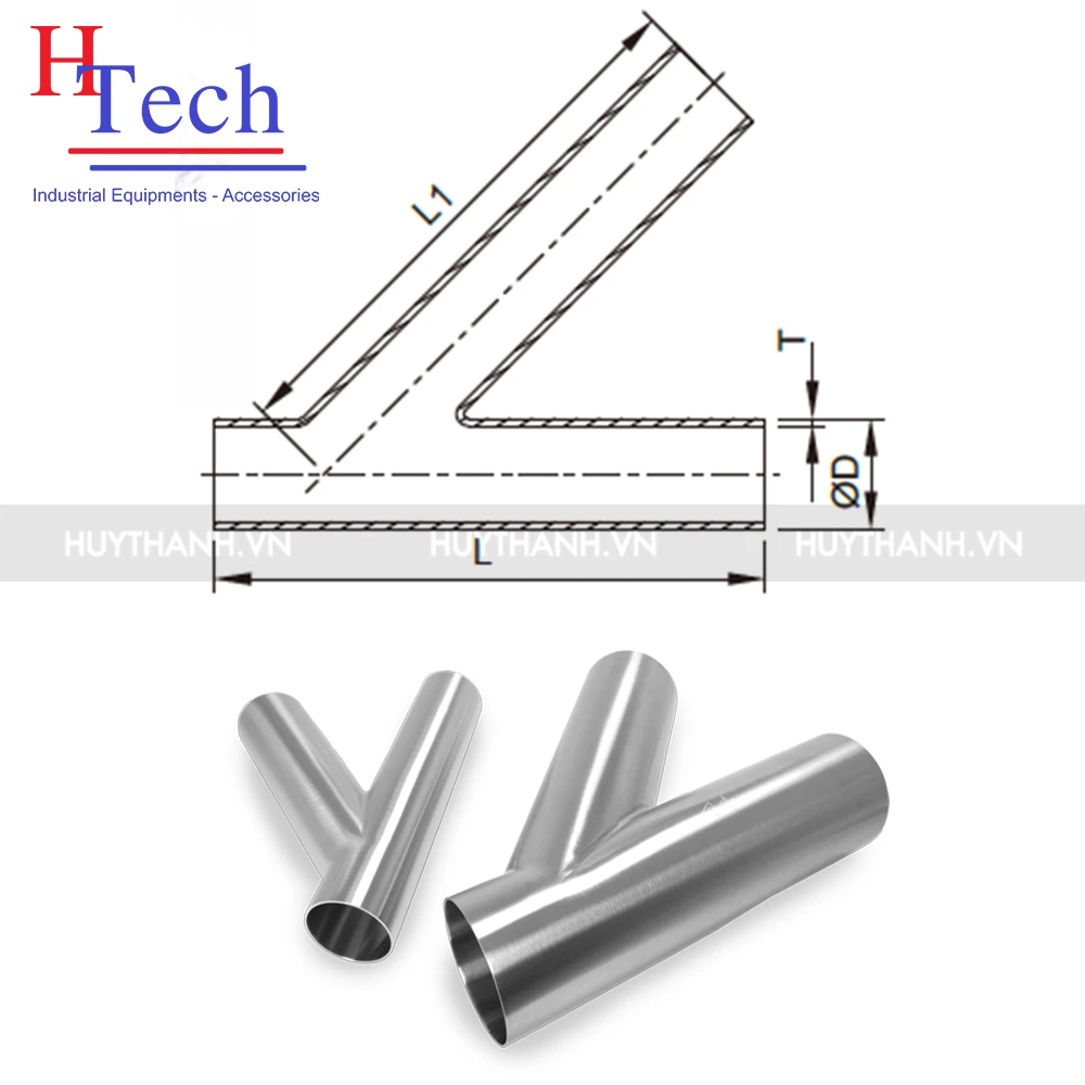 Y Thẳng Hàn 38.1×1.5mm Vi Sinh Inox 304/316L Chuẩn SMS