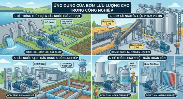 Bơm Lưu Lượng Là Gì? Cách Chọn Và Sử Dụng Bơm Lưu Lượng 4 Dứng Dụng Của Bơm Lưu Lượng