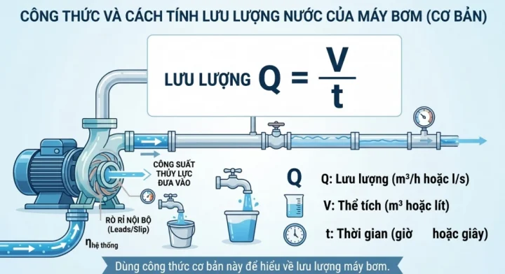 Cách Tính Lưu Lượng Nước Máy Bơm Đơn Giản - Nhanh Chóng 3 Cách Tính Lưu Lượng Nước Máy Bơm Công Thức
