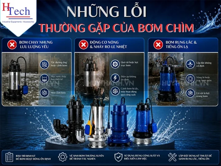 Giải Pháp Bơm Chìm Công Nghiệp: Kỹ Thuật & Tiêu Chuẩn Vận Hành 7 lỗi thường gặp của máy bơm chìm nước thải