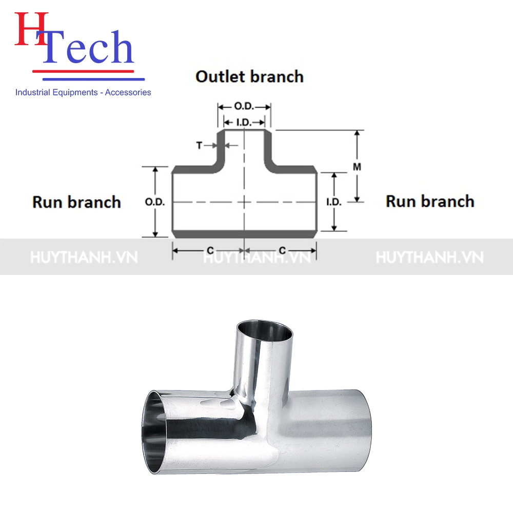 Tê Giảm Hàn 76.2×50.8mm Vi Sinh Inox 304/316L Chuẩn SMS