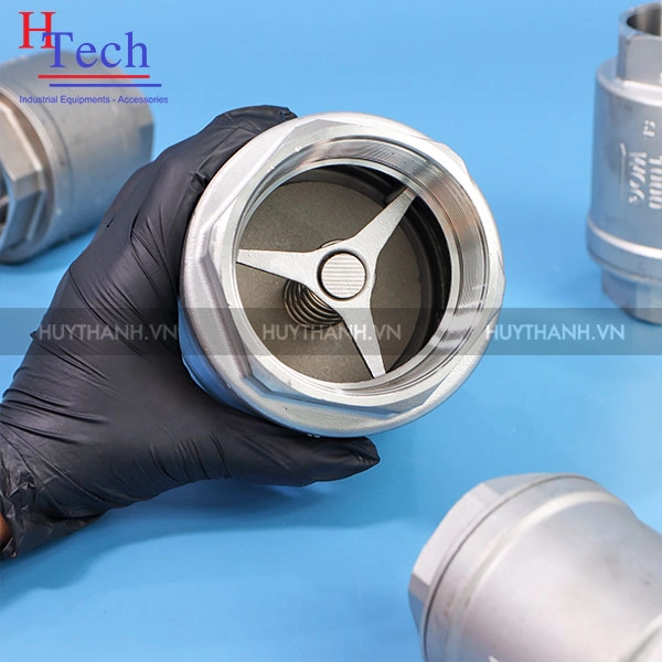 Van 1 chiều lò xo DN32 Inox 304 kết nối 2 đầu ren trong