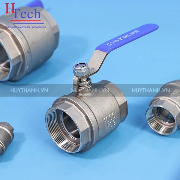 Van Bi Công Nghiệp 2 Thân DN40 Inox 304 Kết Nối 2 Đầu Ren Trong