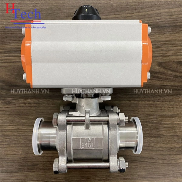 Van Bi Vi Sinh 2 Ngã DN25 Điều Khiển Khí Nén Inox 304/316 Kết Nối Clamp