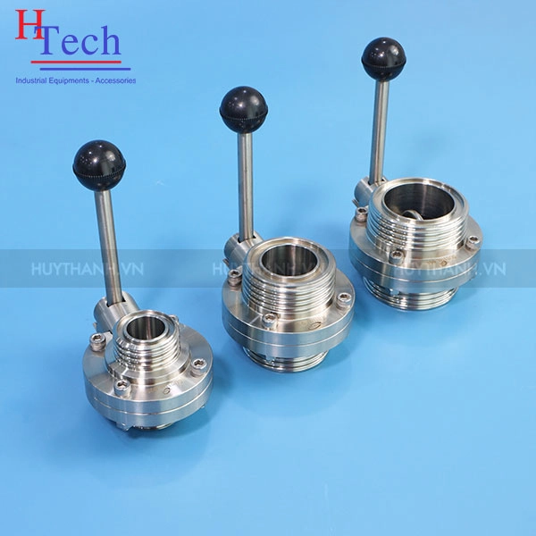 Van Bướm Tay Rút Vi Sinh 63.5mm Nối Ren SMS Inox 304/316L