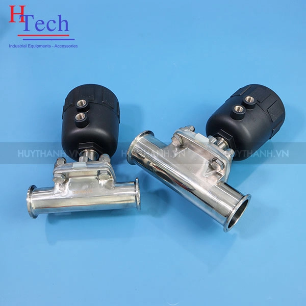 Van màng vi sinh đóng mở khí nén 38.1 Inox 316L kết nối 2 đầu khớp nối nhanh