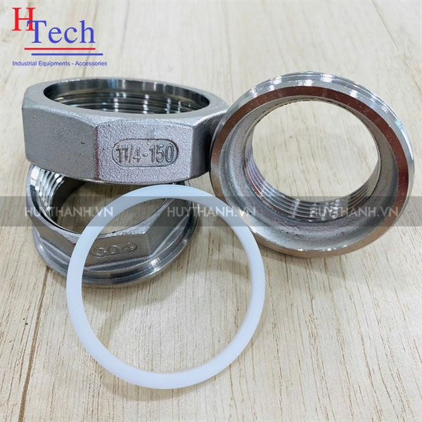 Bộ rắc co công nghiệp DN25 Inox 304 kết nối 2 đầu ren trong