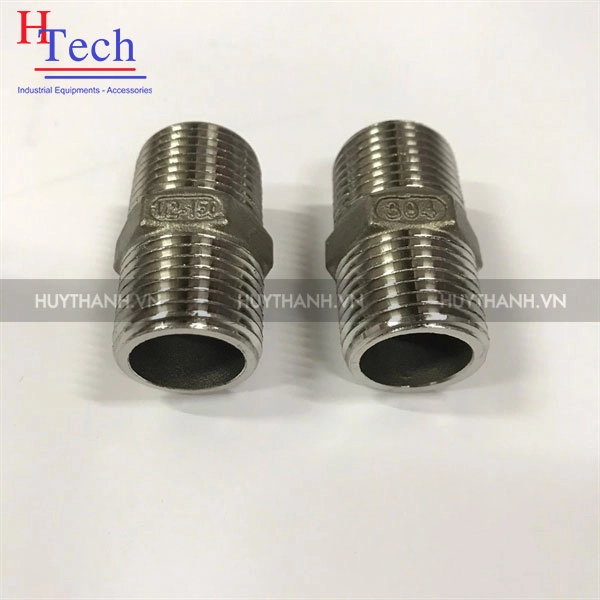 Đầu nối lục giác DN20 Inox 304 2 đầu ren ngoài