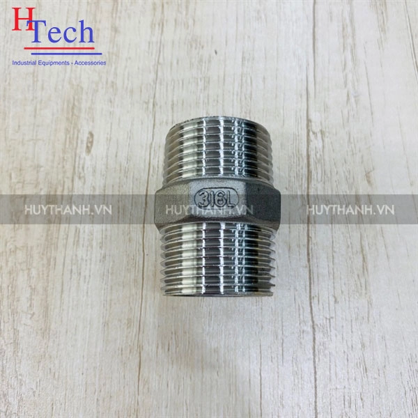 Đầu nối lục giác DN25 Inox 316 2 đầu ren ngoài