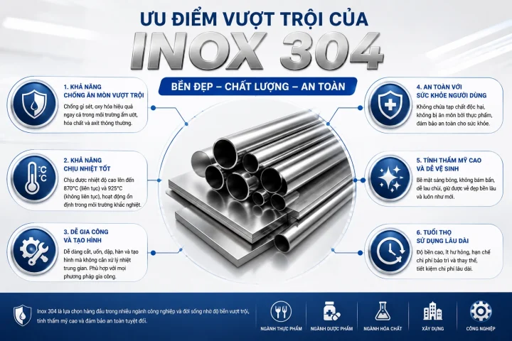 Inox 304 Là Gì? Các Loại Inox 304 Phổ Biến Trên Thị Trường 3 inox 304 là gì? ưu điểm của Inox 304