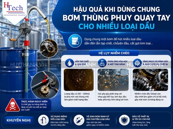 7 Sai Lầm Thường Gặp Khi Mua Bơm Dầu Quay Tay Cho Thùng Phuy 200L 9 Bom Dau Quay Tay Huy Thanh 9
