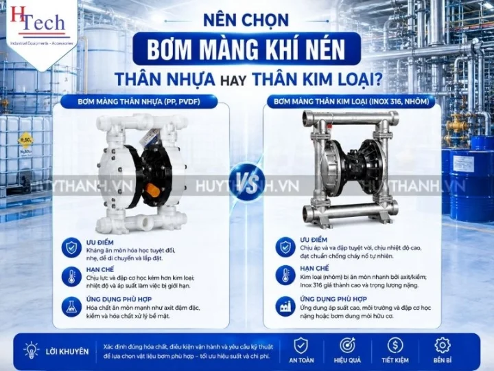 Bơm Màng Khí Nén Hoá Chất – Cách Chọn Đúng Theo Từng Loại Hoá Chất 5 Bom Mang Khi Nen Hoa Chat Huy Thanh 5