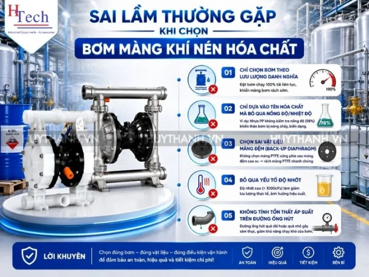 Bơm Màng Khí Nén Hoá Chất – Cách Chọn Đúng Theo Từng Loại Hoá Chất 7 Bom Mang Khi Nen Hoa Chat Huy Thanh 7