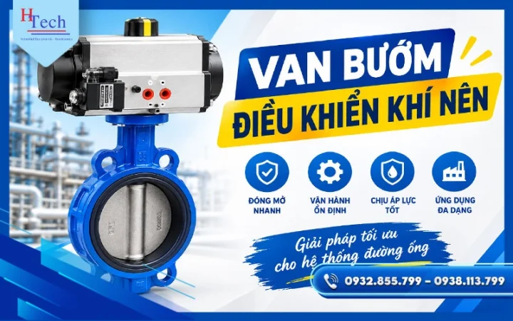 Van Bướm Điều Khiển Khí Nén | Cấu Tạo & Nguyên Lý Hoạt Động 1 Van Bướm Điều Khiển Khí Nén Huy Thành Pumps