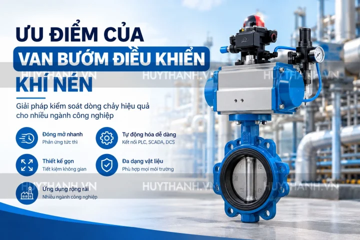 Van Bướm Điều Khiển Khí Nén | Cấu Tạo & Nguyên Lý Hoạt Động 15 ưu điểm Của Van Bướm điều Khiển Khí Nén