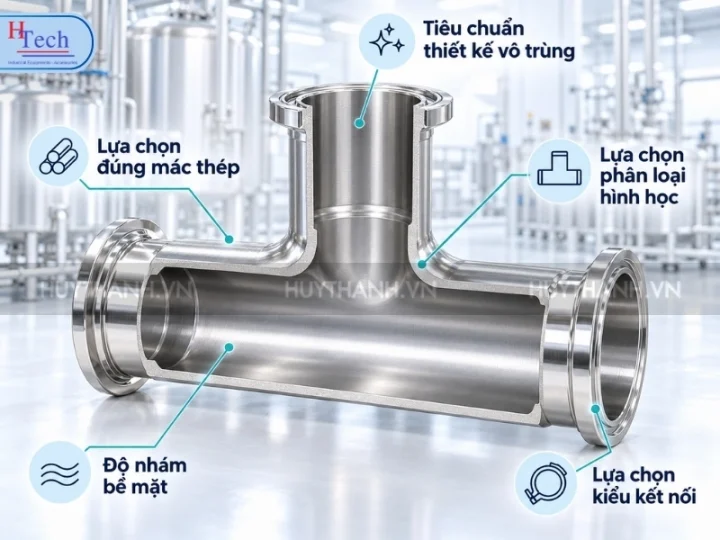 Hướng Dẫn Chọn Tê Vi Sinh Inox: 5 Tiêu Chuẩn Kỹ Thuật Định Hình Mạng Lưới Đường Ống 3 Te Vi Sinh Inox Huy Thanh 3